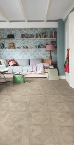 Ламинат Quick-Step Impressive Patterns Дуб серый теплый брашированный 33кл. Фаска:4v зам.Uniclic